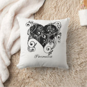 ゴシックブラックハートタトゥーアートデザイン パーソナライズされた クッション (ブランケット)