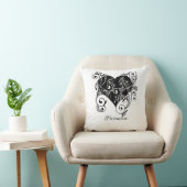 ゴシックブラックハートタトゥーアートデザイン パーソナライズされた クッション (椅子)