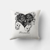 ゴシックブラックハートタトゥーアートデザイン パーソナライズされた クッション (裏面)