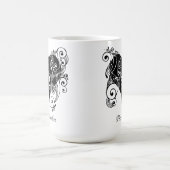 ゴシックブラックハートタトゥーアートデザイン パーソナライズされた コーヒーマグカップ (中央)