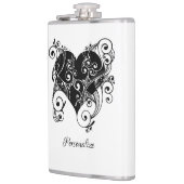 ゴシックブラックハートタトゥーアートデザイン パーソナライズされた フラスク (左)