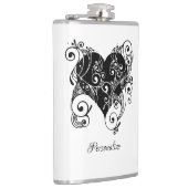 ゴシックブラックハートタトゥーアートデザイン パーソナライズされた フラスク (右)