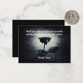 ゴシックブラックバラの葬儀後のサンキューカード ノートカード (正面/裏面インサイチュ)