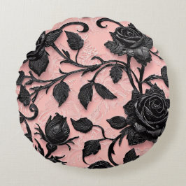 ゴシックブラックバラオンつる植物 ラウンドクッション