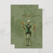 ゴシックブラックバラオングランジグリーンサンキュー サンキューカード (正面/裏面)