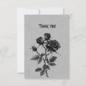 ゴシックブラックバラオンスチールグレイありがとう サンキューカード (正面)