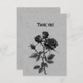 ゴシックブラックバラオンスチールグレイありがとう サンキューカード (正面/裏面)