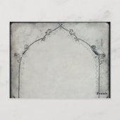 ゴシックブラックバラトレリス結婚のテーブル番号 ポストカード (裏面)