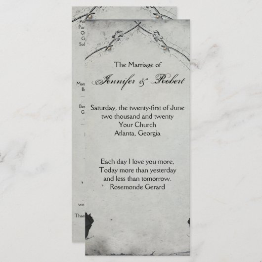 ゴシックブラックバラトレリス結婚式 プログラム (正面/裏面)