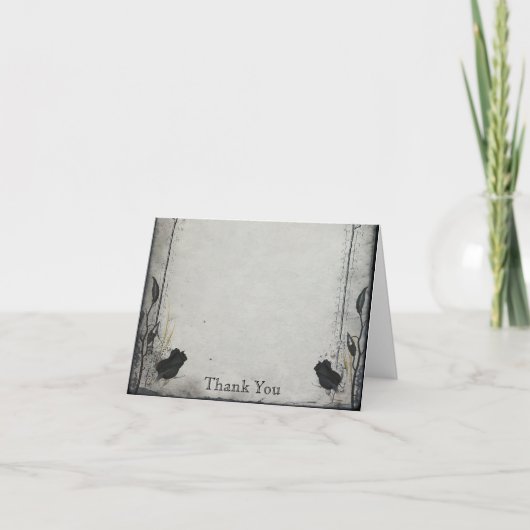 ゴシックブラックバラトレリス記念日ありがとう サンキューカード (正面)