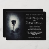 ゴシックブラックバラブラックの血を滴結婚らせる 招待状 (正面/裏面)