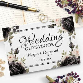 ゴシックブラックバラヴィンテージ結婚ゴシックズゲスト ゲストブック