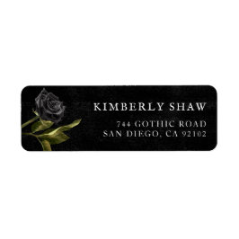 ゴシックブラックバラ差出人住所ラベル ラベル