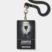 ゴシックブラックバラ滴下の血のマカバーの職業 バッジ (正面（ネックストラップ付）)