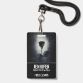 ゴシックブラックバラ滴下の血のマカバーの職業 バッジ (裏面（ネックストラップ付）)