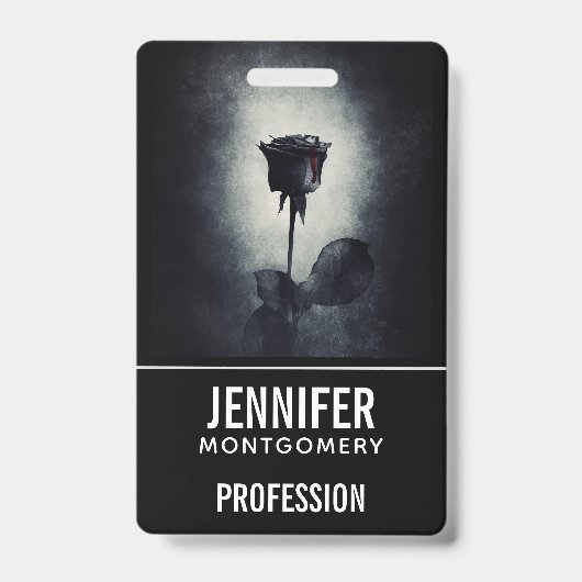 ゴシックブラックバラ滴下の血のマカバーの職業 バッジ (正面)