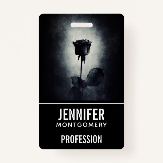 ゴシックブラックバラ滴下の血のマカバーの職業 バッジ (裏面)