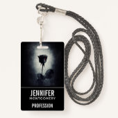 ゴシックブラックバラ滴下の血のマカバーの職業 バッジ (裏面ランヤード)