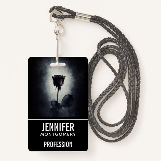 ゴシックブラックバラ滴下の血のマカバーの職業 バッジ (正面ランヤード)