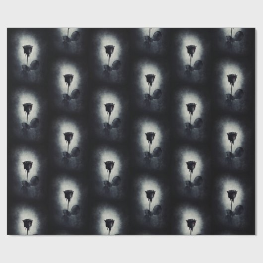 ゴシックブラックバラ滴下血球模様 ラッピングペーパー (フラット)