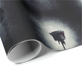 ゴシックブラックバラ滴下血球模様 ラッピングペーパー (ロールコーナー)