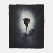 ゴシックブラックバラ滴下血球菌 フリースブランケット (正面)