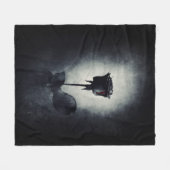 ゴシックブラックバラ滴下血球菌 フリースブランケット (正面(横))