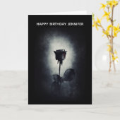 ゴシックブラックバラ滴下血腫誕生日 カード (黄色い花)