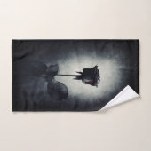 ゴシックブラックバラ血が黒に滴るグランジ バスタオルセット (ハンドタオル)