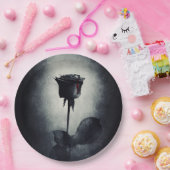 ゴシックブラックバラ血が黒に滴るグランジ ペーパープレート (パーティー)