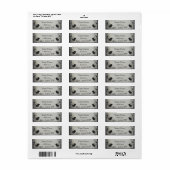 ゴシックブラックバラ記念日差出人住所 ラベル (フルシート)