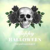 ゴシックブラックバラ&スカルハッピーハローウィン ウィンドウサイン (シート3)