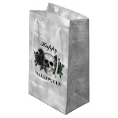 ゴシックブラックバラ&スカルハッピーハローウィン スモールペーパーバッグ (正面アングル)