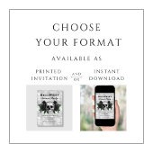 ゴシックブラックバラ&スカルハロウィーンディナーパーティー 招待状