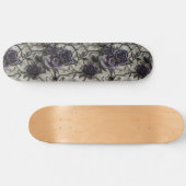 ゴシックブラックパープルバラとスパイダーススケートボード スケートボード (横)