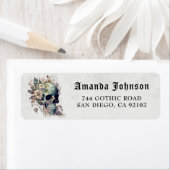 ゴシックブラックフローラスカル差出人住所ラベル ラベル (インサイチュ)