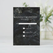 ゴシックブラックフローラレイベン&バラ結婚ズ 出欠カード (スタンド正面)