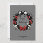 ゴシックブラックリースハッピーホリデーズカード シーズンカード (正面)