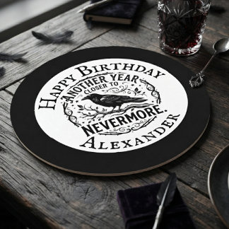 ゴシックブラックレイバーNevermore 誕生日 ラウンドペーパーコースター