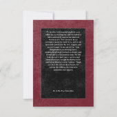 ゴシックブラックレイベン&バラブルゴーニュ結婚フォト サンキューカード (裏面)