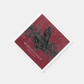 ゴシックブラックレイベン&ブラックバラワイン結婚ズ スタンダードカクテルナプキン (角)