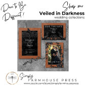 ゴシックブラックレイベン&ブラックバラ結婚ズ 招待状