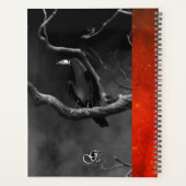 ゴシックブラックレイヴンスカルオレンジムーンパーソナライズされた プランナー手帳 (裏面)