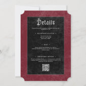 ゴシックブラックレイヴン ワインダーク エヴァーアフター ウェディング 招待状 (裏面)
