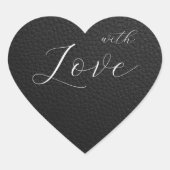 ゴシックブラックレザーハート封筒用シールシール ハートシール (正面)