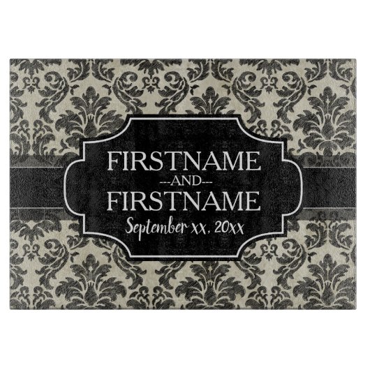 ゴシックブラックレースとパーチ結婚メントの記念日 カッティングボード (正面)