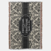 ゴシックブラックレースとパーチ結婚メントの記念日 スローブランケット (正面縦)