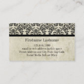 ゴシックブラックレースとパーチ結婚メントの記念日 名刺 (裏面)