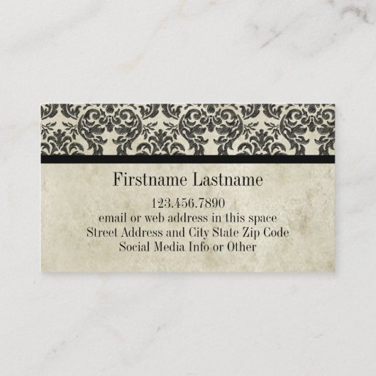 ゴシックブラックレースとパーチ結婚メントの記念日 名刺 (裏面)