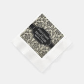 ゴシックブラックレースとパーチ結婚メントの記念日 縁ありカクテルナプキン (角)